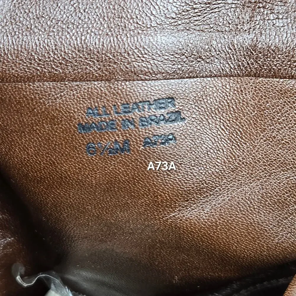 Tory Burch Womens 6.5M Brown Side Logo Gold Hardware Equestrian Riding Boot Heel